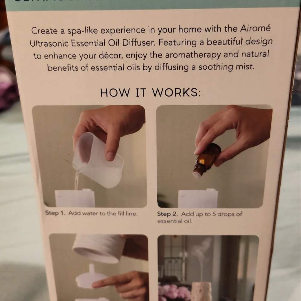 NWT!! AIROME Ultrasonic Essential Oils Diffuser